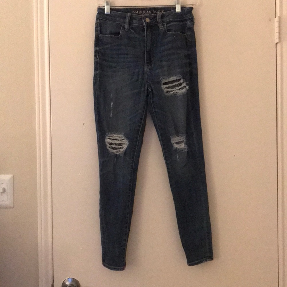 AMERICAN EAGLE DISTRESSED HIGH RISE JEGGING